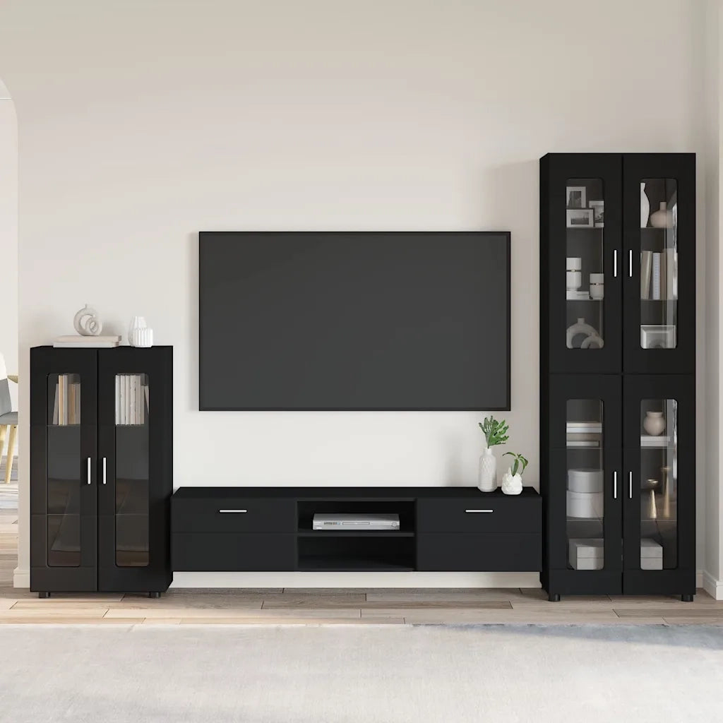 Set mobile TV con cassetto FLORIN 3 pcs Nero Legno multistrato 3397955