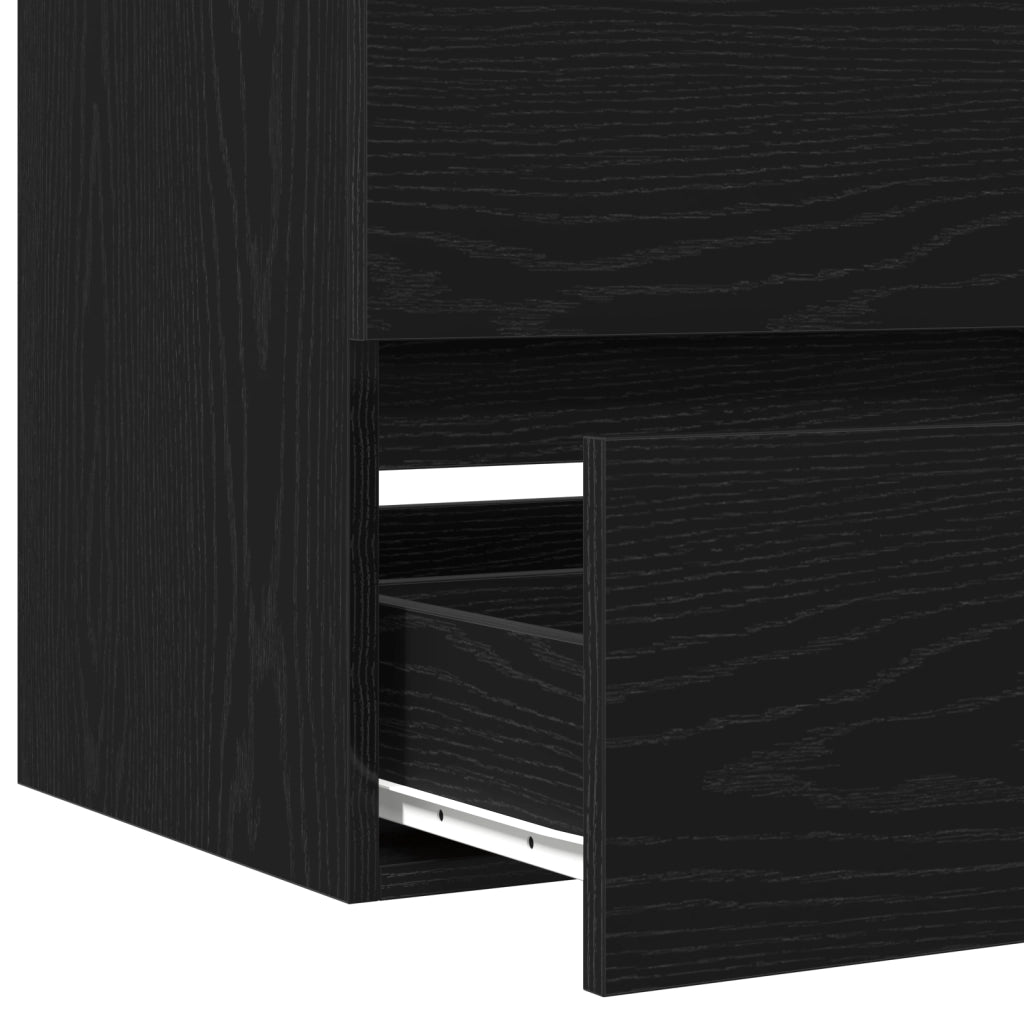 Mobile lavabo con lavabo integrato in legno ingegnerizzato rovere nero