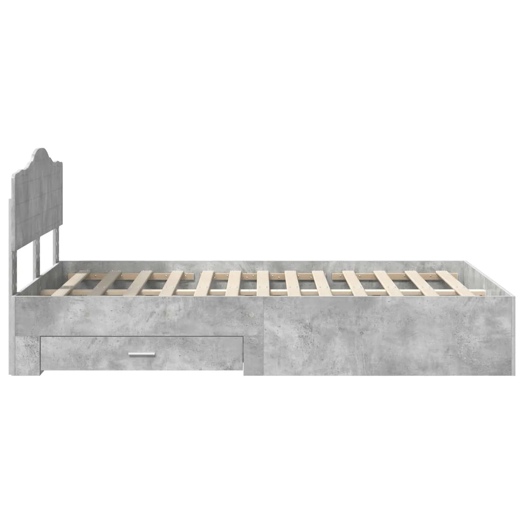 Struttura del letto con testiera Grigio cemento 120 x 200 cm