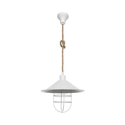 Lampada da soffitto Bulut ASZ0631 metallo bianco e corda iuta EFFEZ