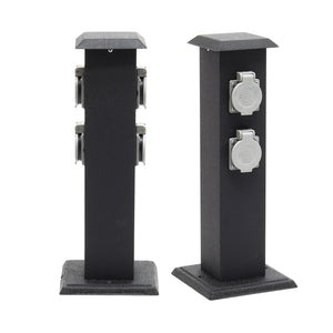 Colonna multipresa da giardino con 4 prese metallo Palo presa multipla esterno