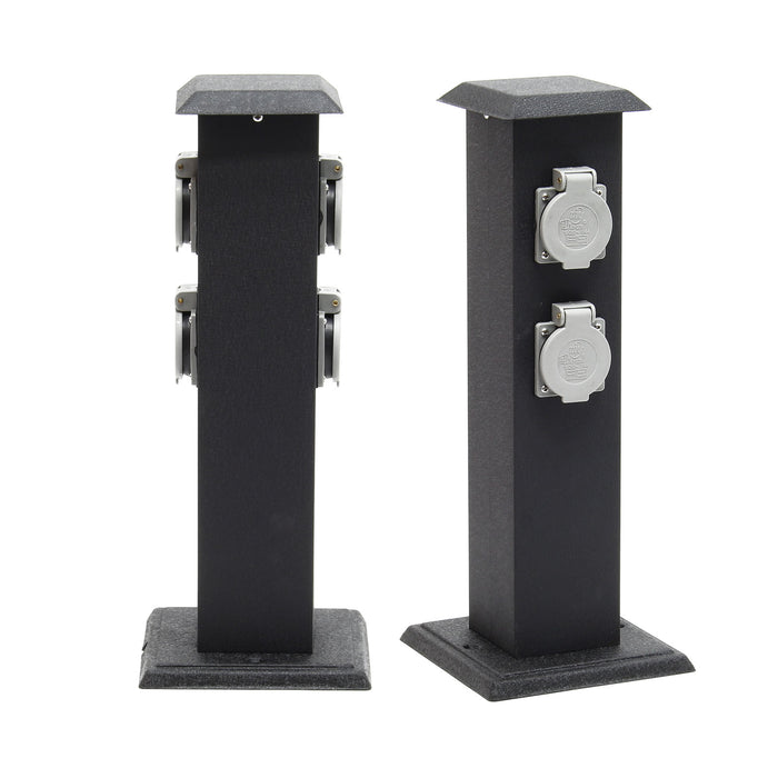 Colonna multipresa da giardino con 4 prese metallo Palo presa multipla esterno