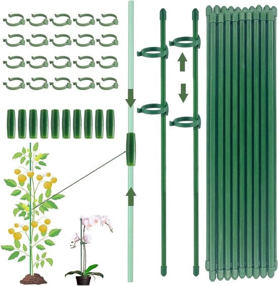 Supporto per piante 90 pezzi per orchidee e piante da appartamento - Asta di sostegno e vassoio per fiori