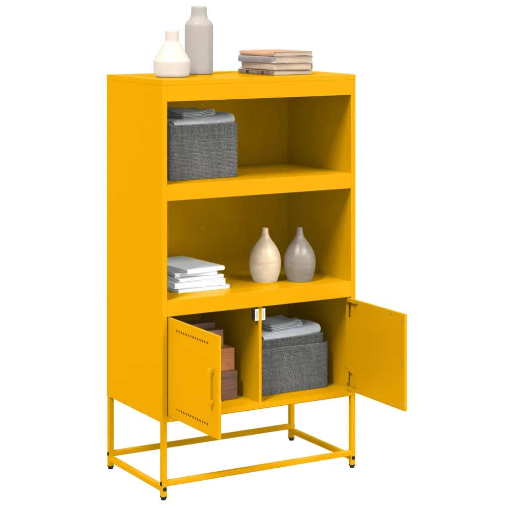 Credenza Giallo Senape 68,5x38,5x123,5 cm in Acciaio