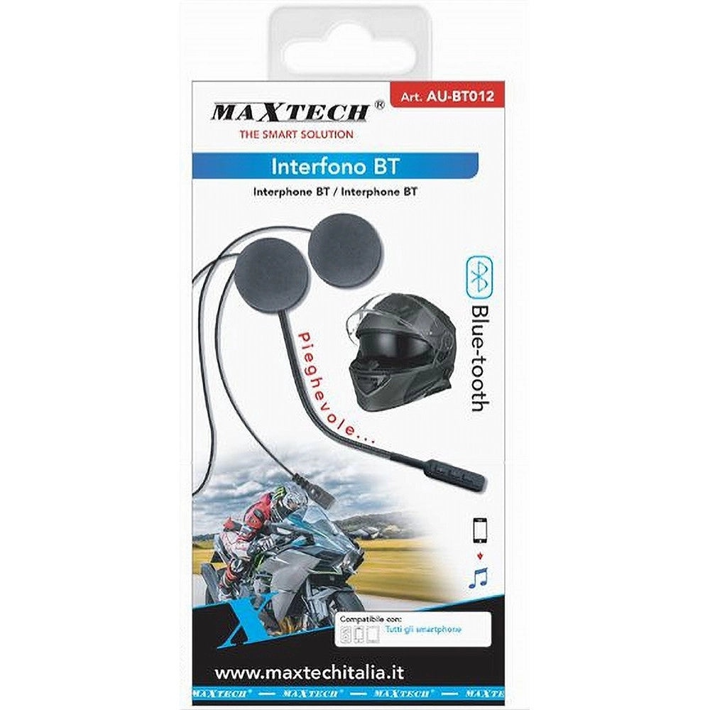 Trade Shop - Interfono Ricaricabile Auricolare Casco Bluetooth Moto Scooter Cuffie Au-bt012 -