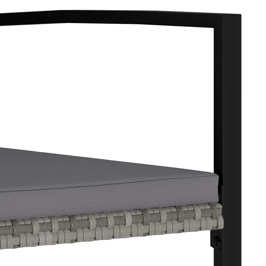 Set da Pranzo da Giardino 5 pz in Polyrattan Grigio cod mxl 36148