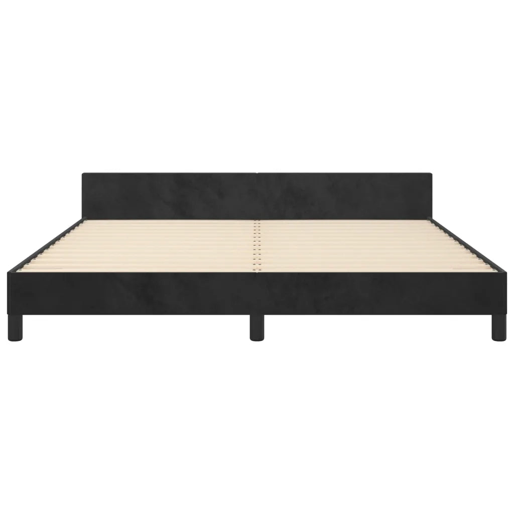 Giroletto senza Materasso-Struttura Letto Nero 160x200 cm in Velluto 118317