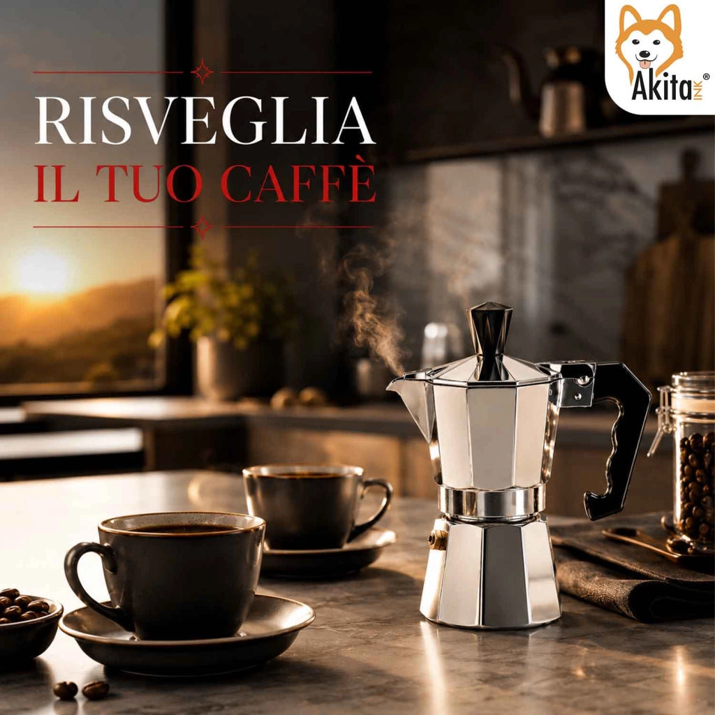 Akitaink Caffettiera Moka 9 Tazze con Valvola di Sicurezza