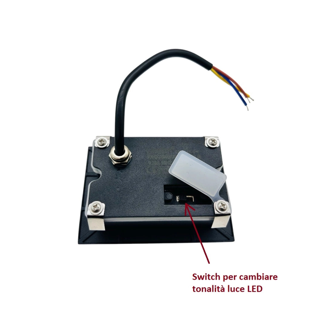 FARETTO BIANCO A LED SEGNAPASSO DA 5W PER INTERNI ED ESTERNI - CON CCT SWITCH COLORE LUCE PER GIARDINI SCALE E VIALI COMPATIBILE CON CASSETTA 503