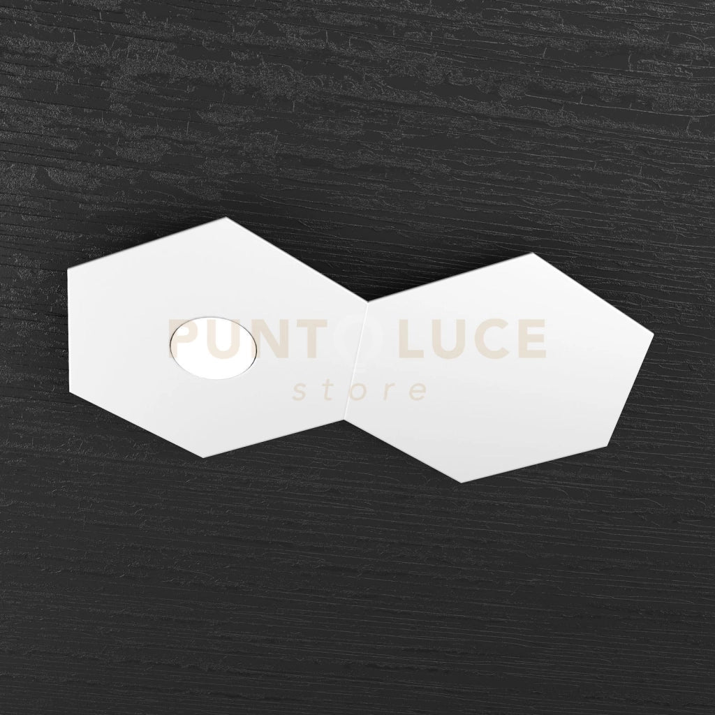 HEXAGON APPLIQUE-PLAFONIERA 1 LUCE + 1 DECORATIVO BIANCO 1142-1L1D-BI