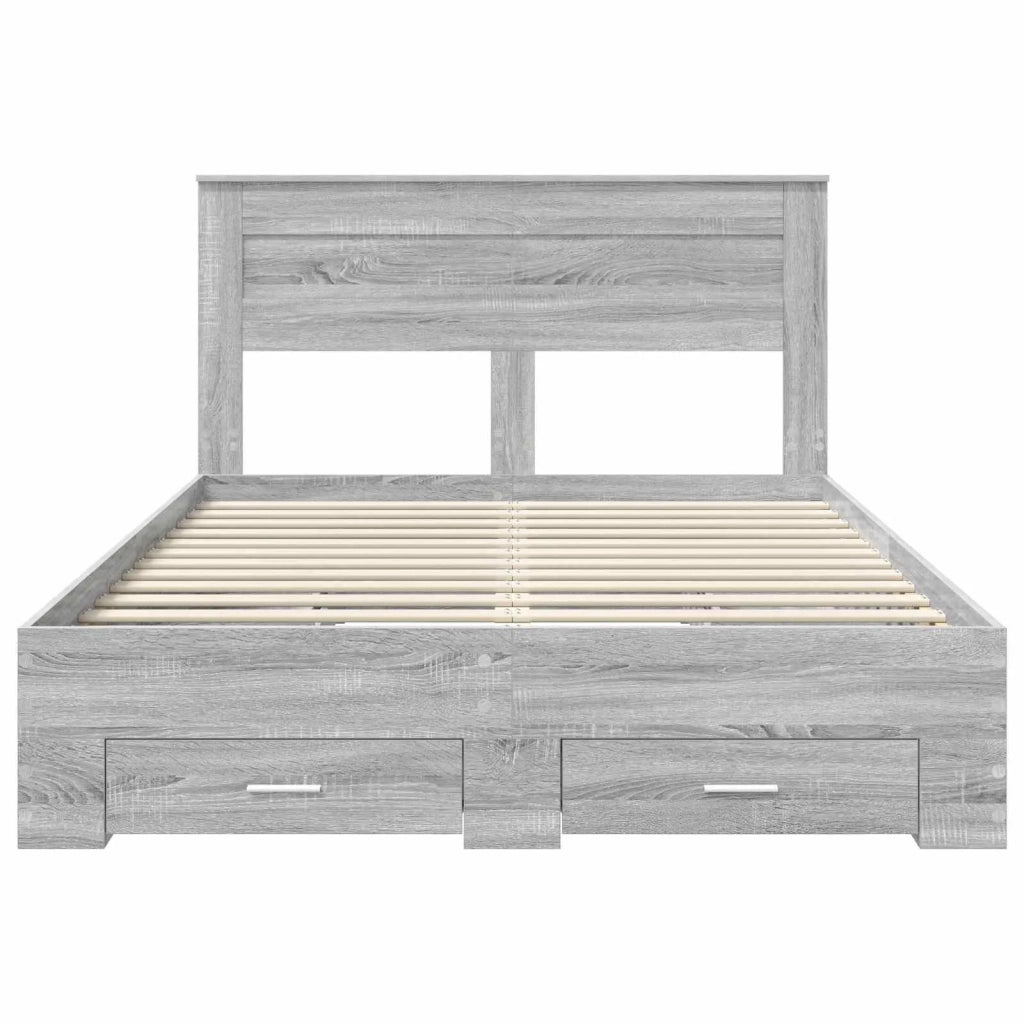 Struttura del letto con testiera Grigio Sonoma 150 x 200 cm