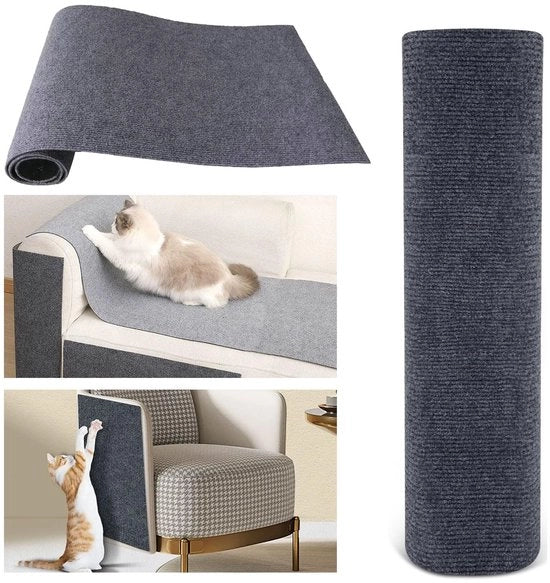 Krabbastro per gatti, piastra di gatto in autoadesivo (grigio, 200 x 40 cm), protezione per piastra di gatto, piastra di gatto, piastra di protezione per gatti, protezione per piastra di gatto