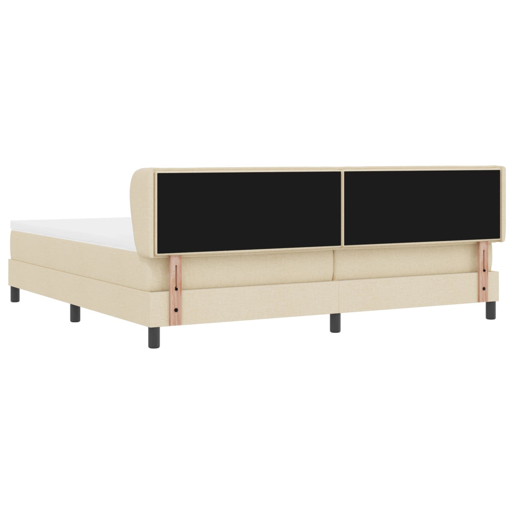 Letto a Box Spring con Materasso Crema 200x200 cm Tessuto