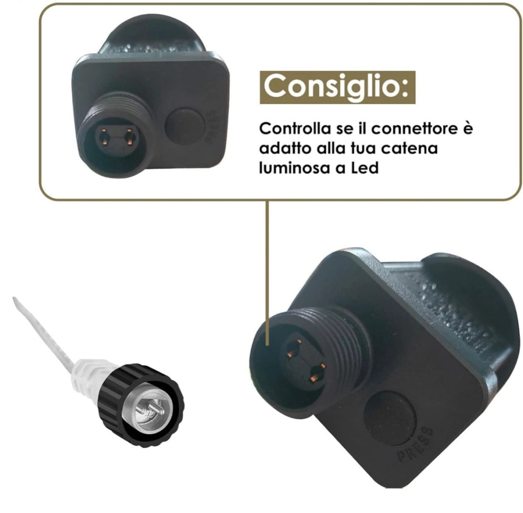 Trasformatore Alimentatore 12W per luci di Natale a LED 36V IP44 per catene e decori luminosi con spina Schuko adattatore driver Ignifugo a bassa tensione 8 differenti Giochi di luce