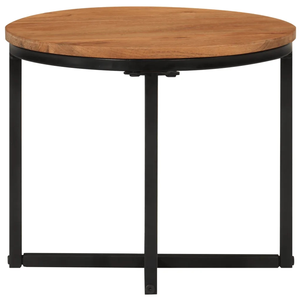Tavolino Salotto 35x35x30cm in Legno Massello di Acacia e Ferro 372739