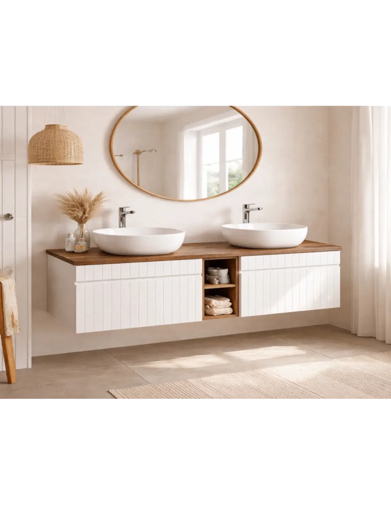 Piano per lavabo ICON 140,6 cm in MDF effetto rovere Wotan