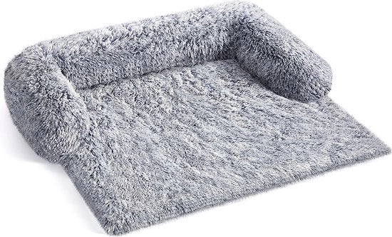 Letto per cani in piuma, coperta per cani, protezione per cani, cuscino per cani, dimensioni XL, per cani di taglia media e grande, 110 x 95 x 18 cm, grigio ombré