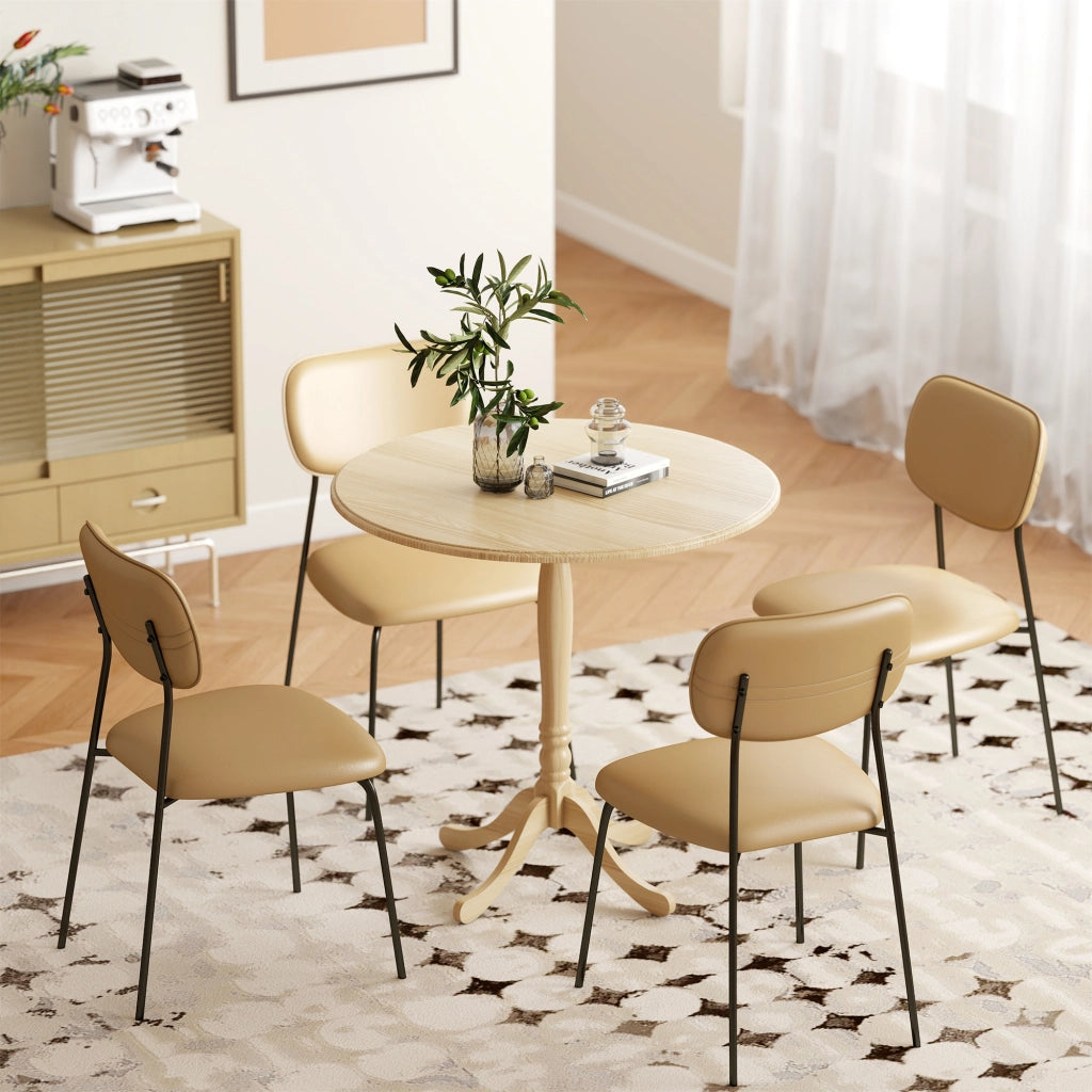 Tavolo da pranzo rotondo per 4 persone ¨C zephmum ¨C legno naturale, acciaio