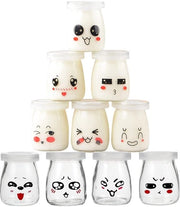 Set di Yoghurt 100 ml - Con 10 pezzi - Con Coperchio - Tazze per Dessert - Piccole Tazze - Ideali per Yoghurt