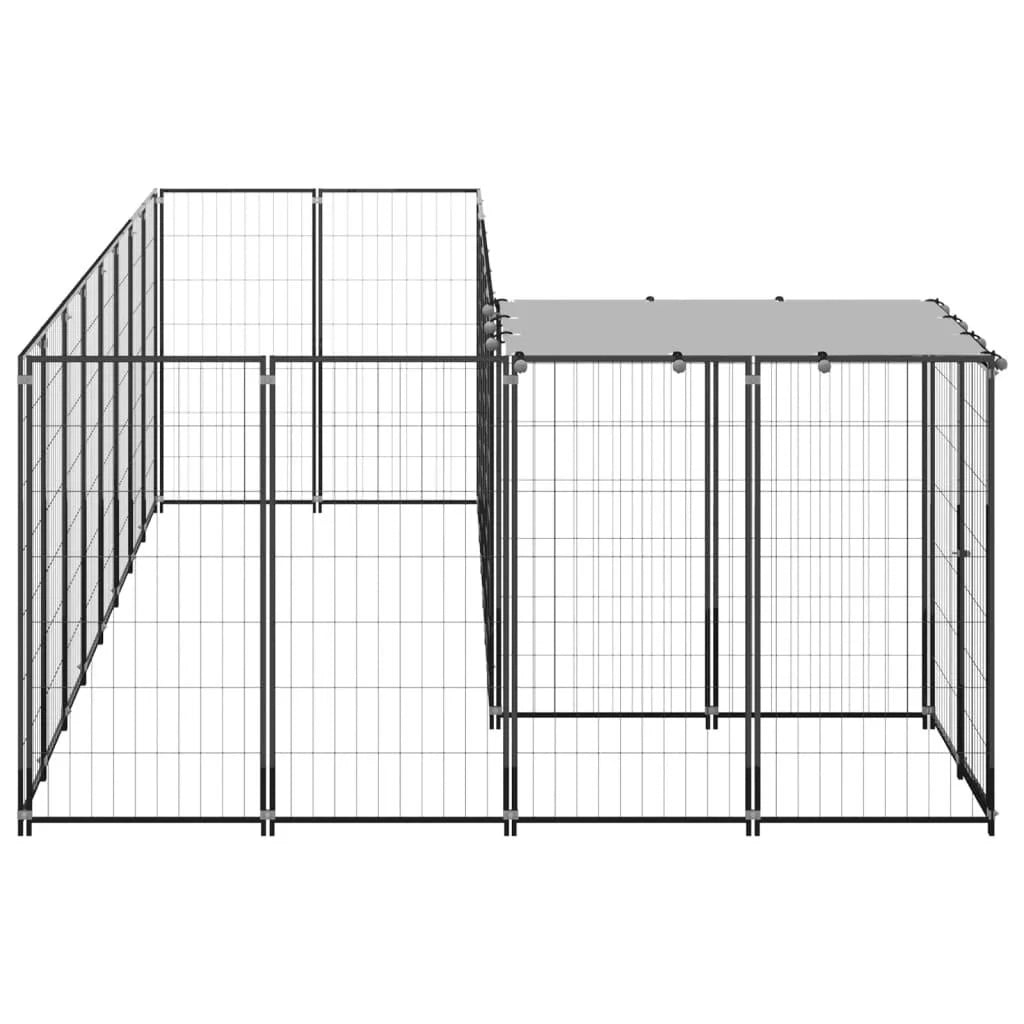 Recinto per animali da esterno per cani 6,05 m² 110 cm acciaio nero 02_0000548