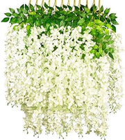 Decorazioni Artificiali per Finte Fiori - 12 Pezzi di Fiori Bianchi da Appendere