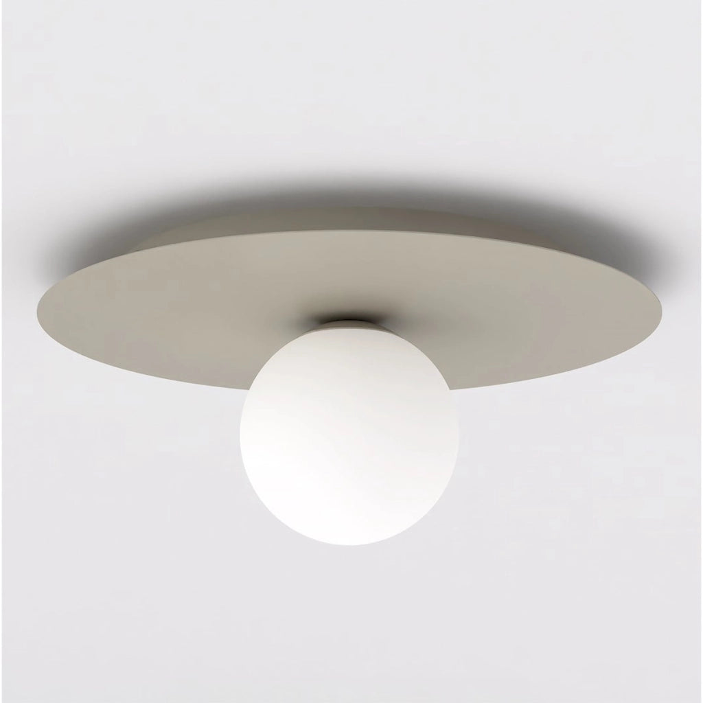 Lampada da soffitto Solar in acciaio moka e vetro opalino