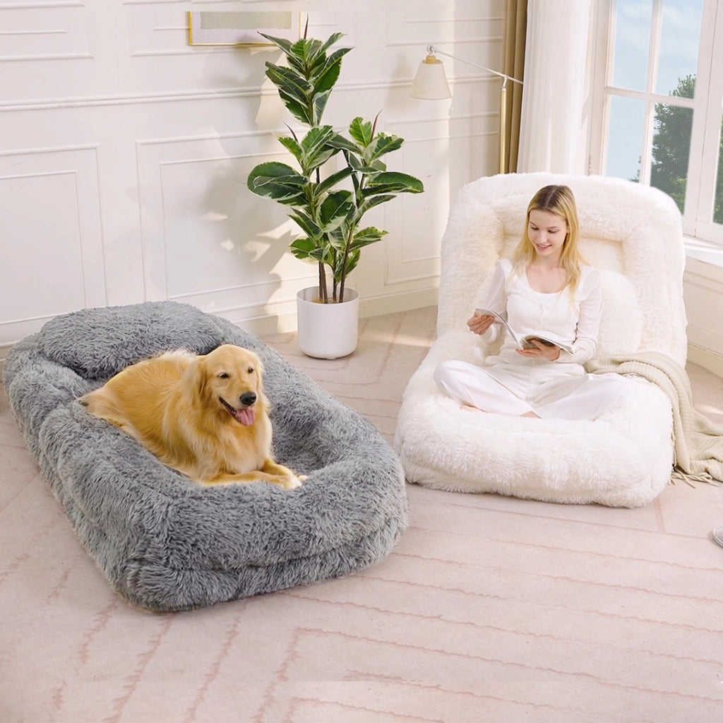 Poltrona da Gaming Reclinabile ¨C MINIMAL ¨C Grigio Chiaro, Peluche, 5 Posizioni