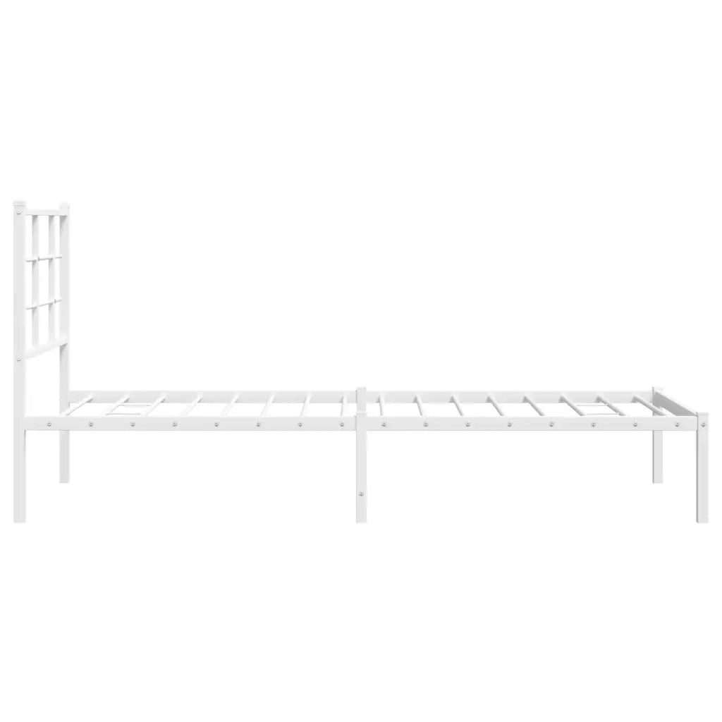 Giroletto senza Materasso con Testiera-Struttura Letto Metallo Bianco 75x190 cm 608385
