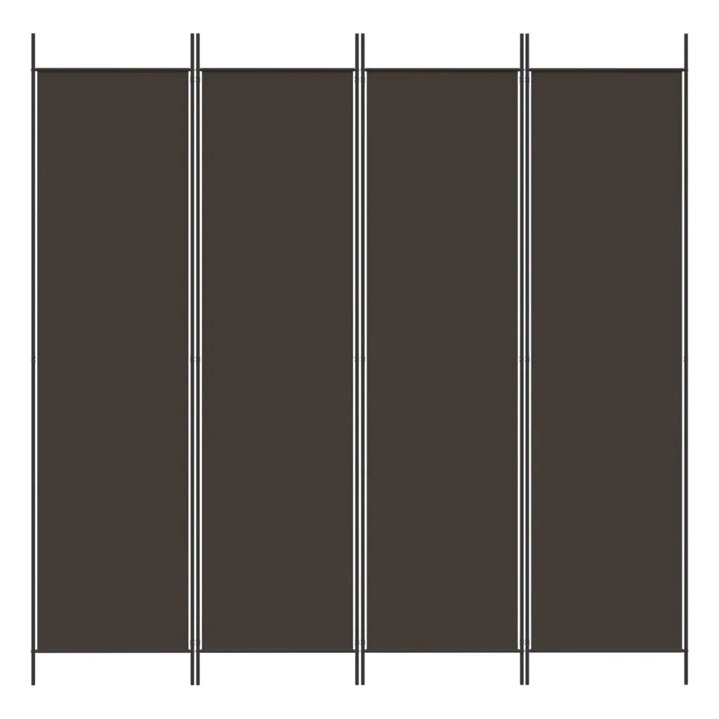Divisorio a 4 Pannelli Marrone 200x200 cm in Tessuto 350183