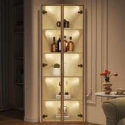 Vetrina angolare LED bianca 62 x 35 x 160 cm