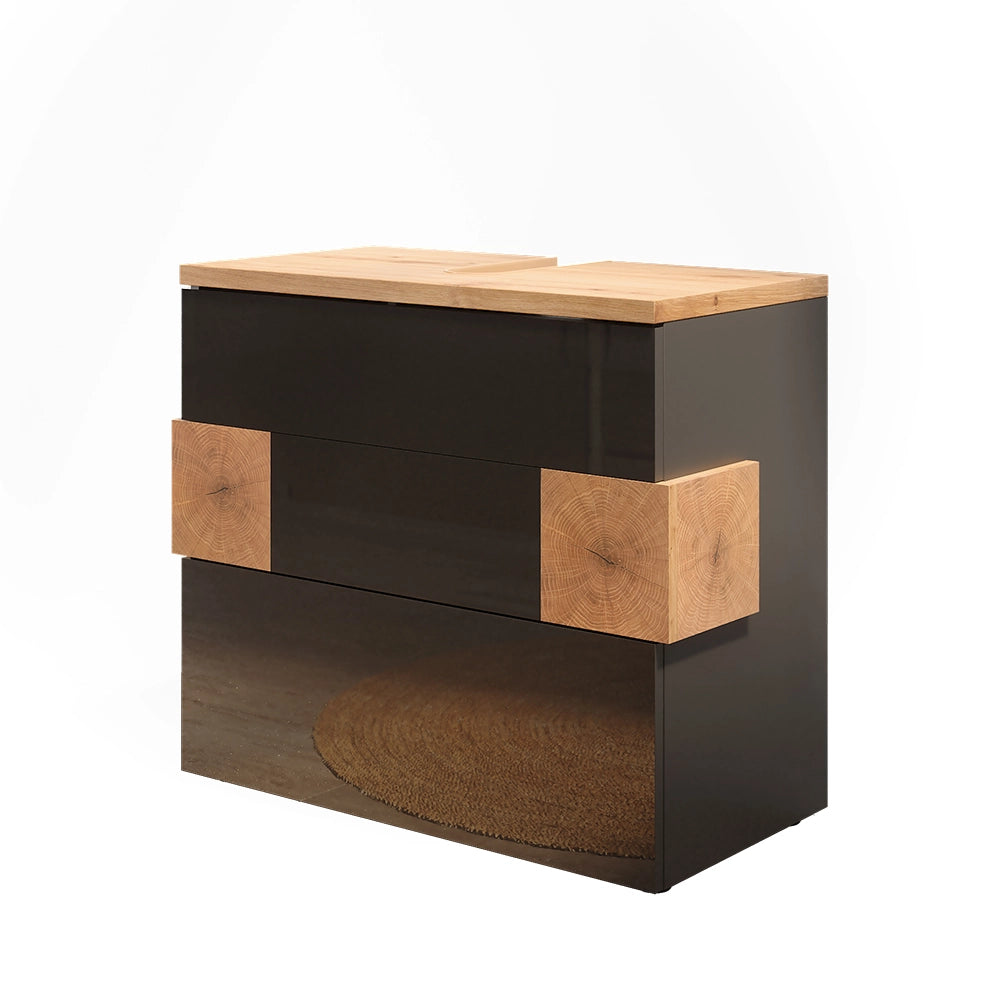 Vicco Mobile sottolavabo per bagno Antracite 70 x 64.5 cm con 2 cassetti
