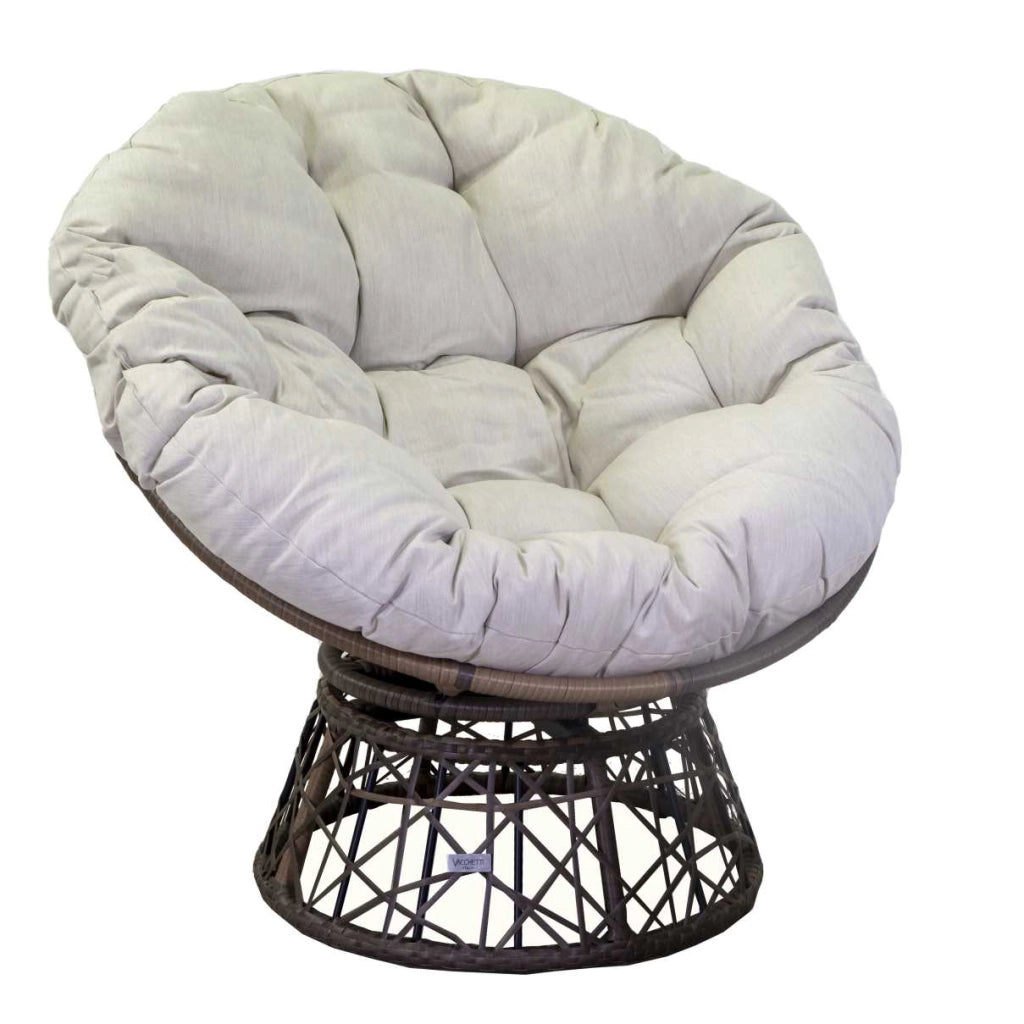 Poltrona da Giardino con Cuscino e Tavolino in Alluminio e Polyrattan  Baltimora Grigio