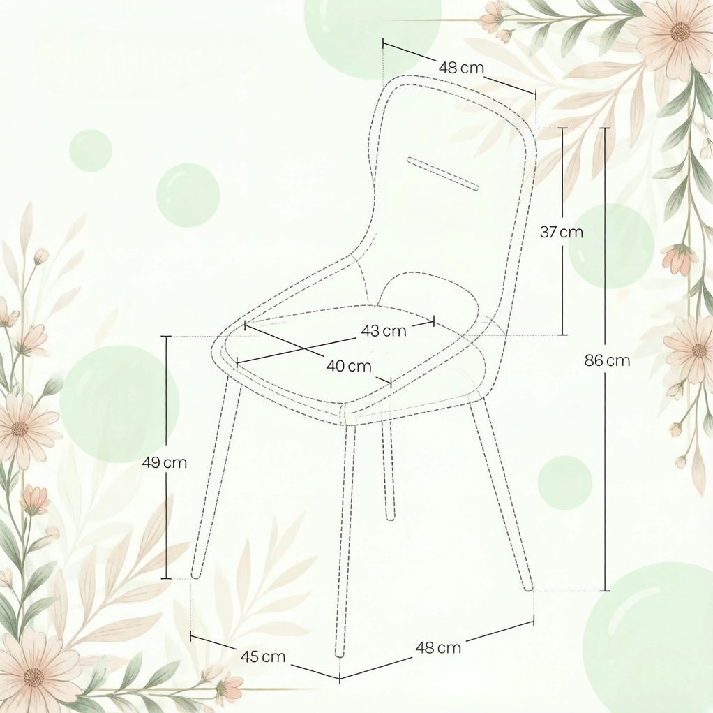 SEDIA da Pranzo Moderna 43x40x86 cm Grigia in Chenille Set da 2 pezzi
