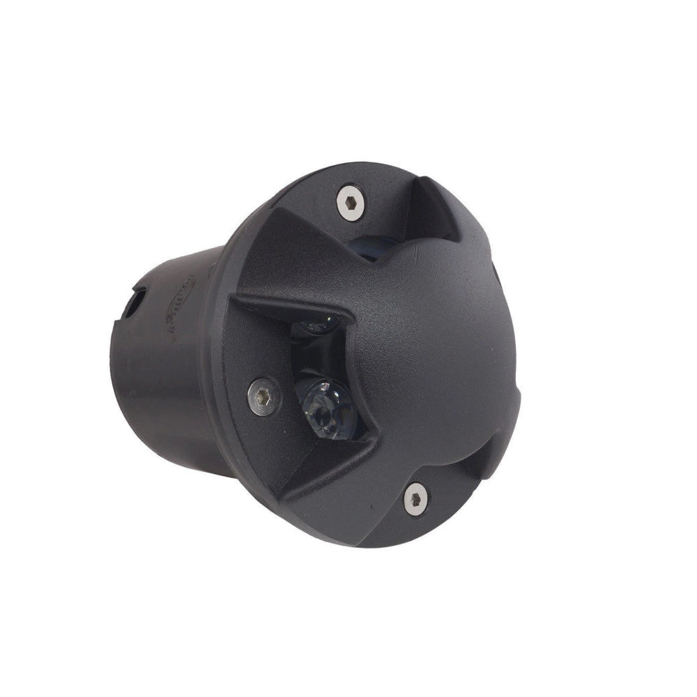 Trade Shop - Faretto 3w Watt 3 Led Segnapasso Terra Tondo Incasso 9901 Luce Verde Ip65 -