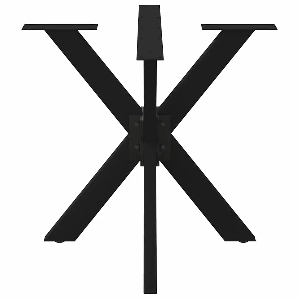 vidaXL Gamba per Tavolo da Pranzo a Forma di Ragno Nero 85x85x(72-73) cm Acciaio