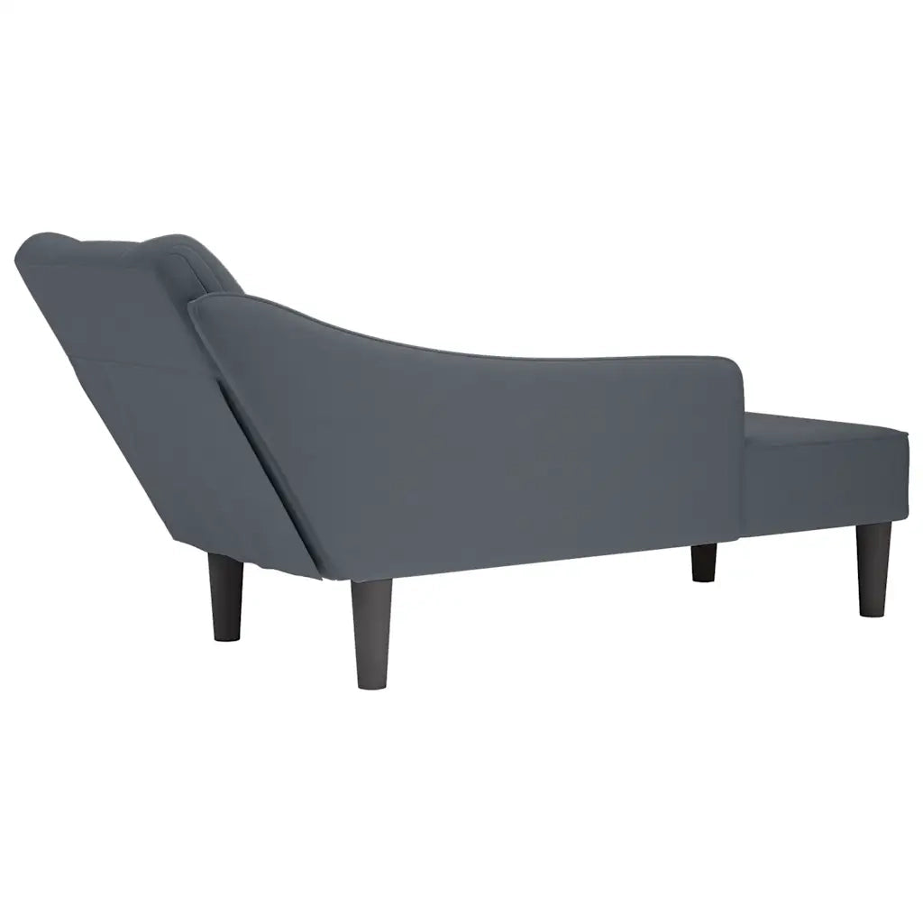 Sdraio con Bracciolo Destro in Velluto Grigio Scuro CFW1813914