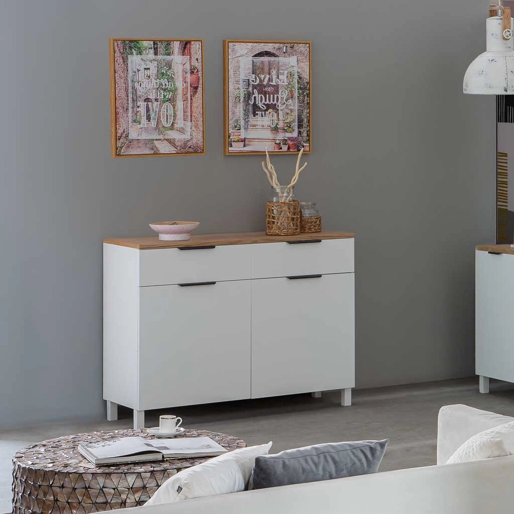 Credenza in legno con 2 cassetti e 2 ante 120x40x76h cm