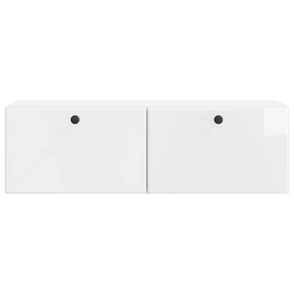 Mobile Porta TV da Muro 98 x 31 x 30 cm Bianco Lucido 899239