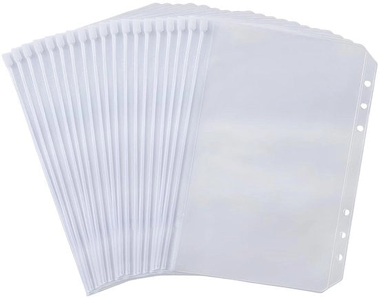 Documenti in Mappe A6 - 30 Pezzi - Copertine Transparenti - PVC Idrorepellente - Protezione dei Documenti - Leggero e Duraturo - Documenti in Mappe
