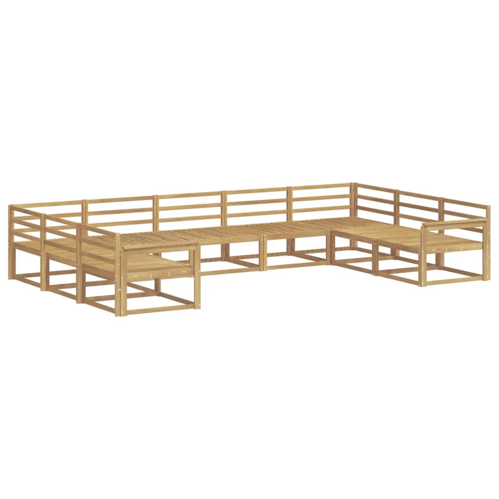 Set di divani da esterno 9 pcs Bianco 404 x 247,5 x 73 cm