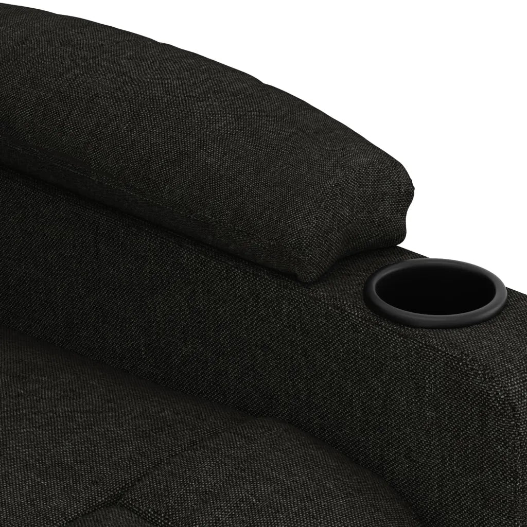 Poltrona Elettrica Reclinabile Nera in Tessuto 3098779