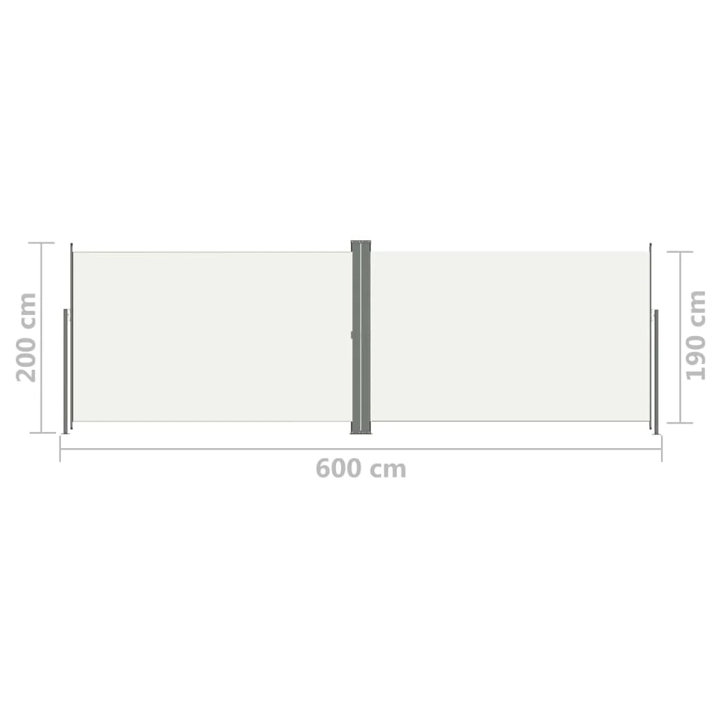 Tenda da sole laterale retrattile 200 x 600 cm crema 02_0007173
