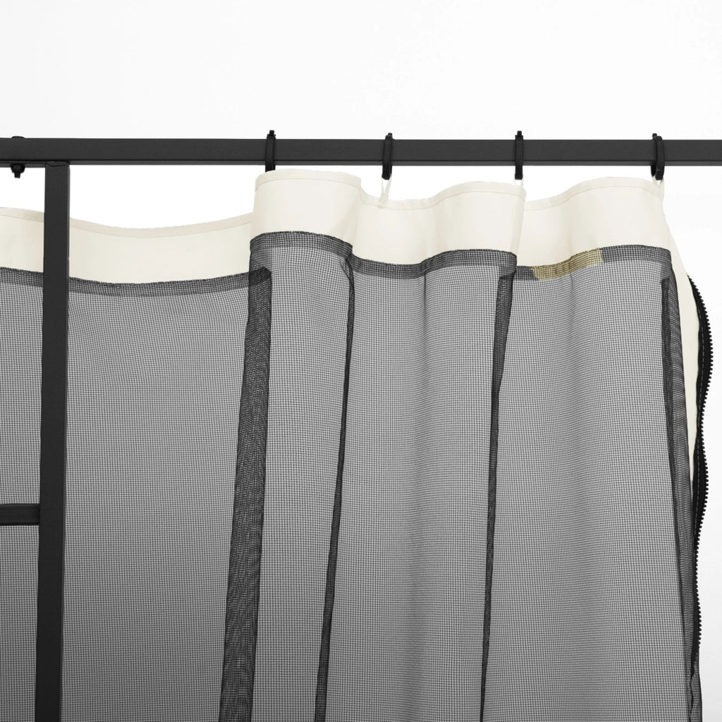 Zanzariere per gazebo giardino 3x3 m ¨C zephmum ¨C 4 pezzi con zip e ganci