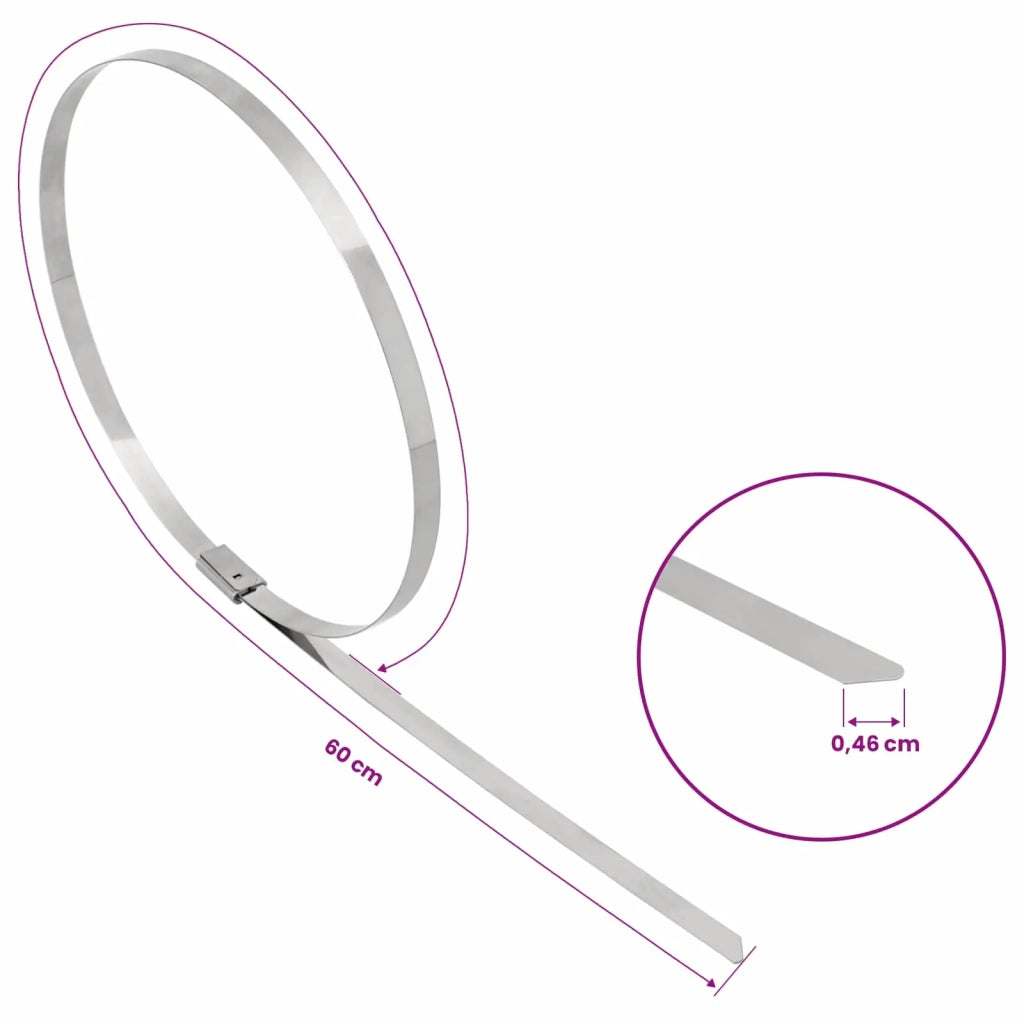 Fascetta per Cavi 25 pz 4,6 x 600 mm Argento 42029329