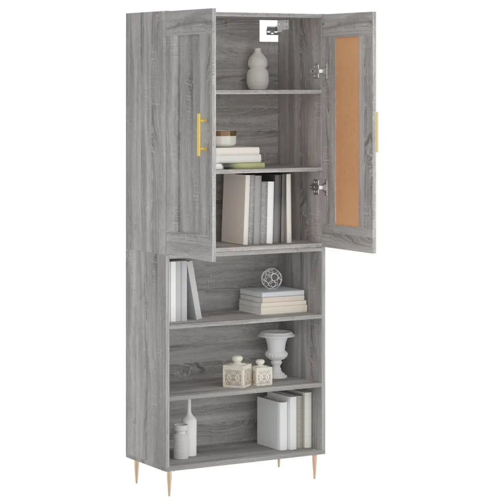 vidaXL Credenza Grigio Sonoma 69,5x34x180 cm in Legno Multistrato