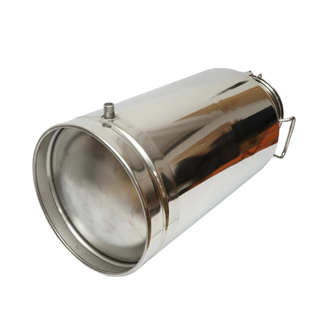 Brocca per latte in acciaio inox con coperchio da 50 litri con rubinetto per mungitrice per mucche Breckner Germany