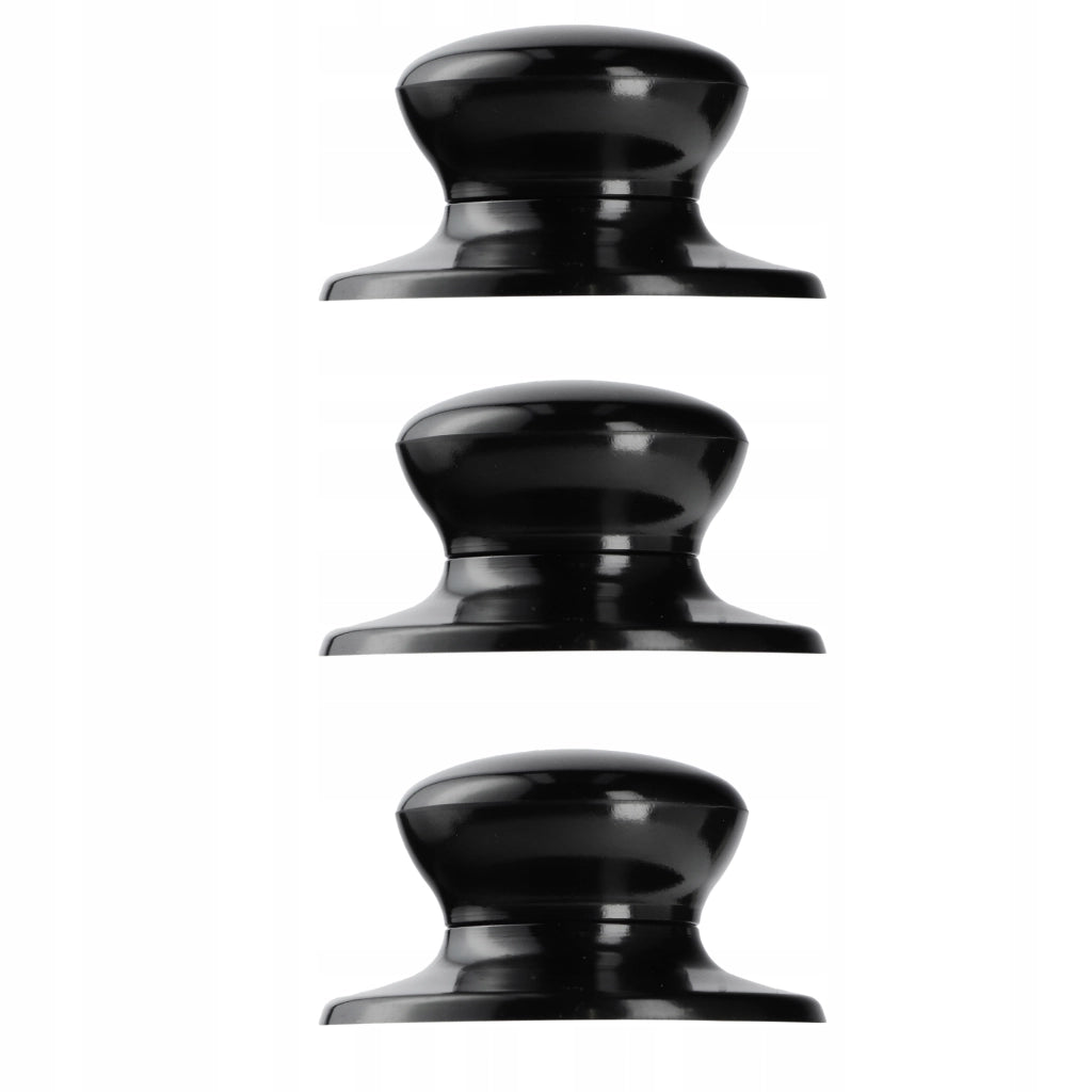 Pomello per coperchio KADAX, pomello per coperchio pentola, pomello per padella, nero, 3 pezzi