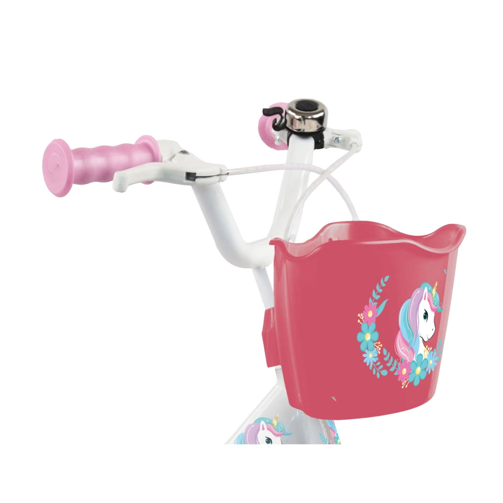 Bicicletta per Bambine 14" Unicorn Freni Caliper e Stabilizzatori in Acciaio Hi-Ten Rosa