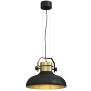 Lampada a sospensione industriale nero-oro Helsing E27 Luminex