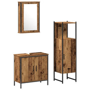 Set di mobili per il Bagno | Armadio da bagno 3 pz Marrone 33 x 33 x 120.5 cm